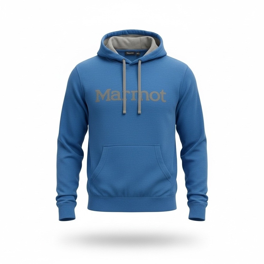 Marmot Blue Cotton Polyester Hoodie Sweatshirt Mens M/M